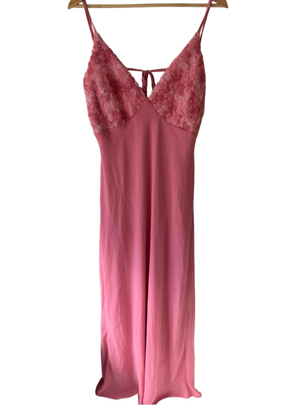 Pink Fabric Flower Maxi Halter Dress